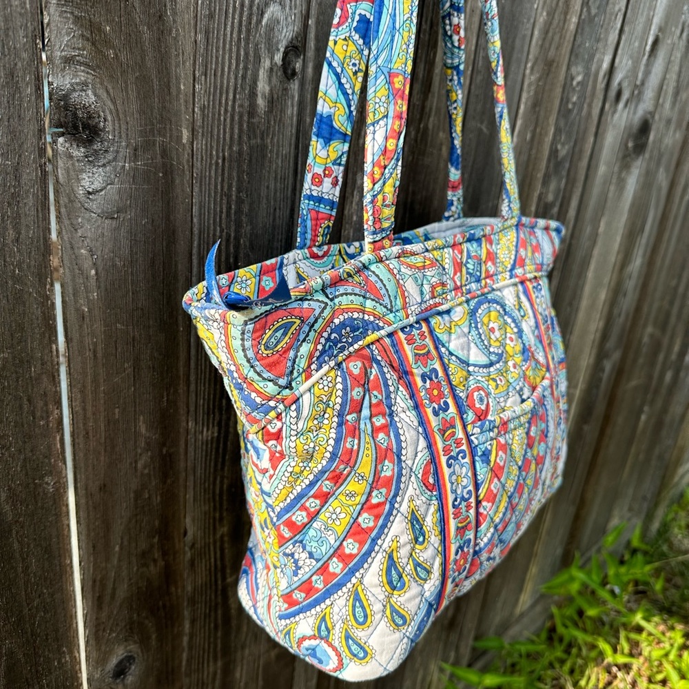 Vera Bradley Marina Paisley Mandy Zippered Shoulder Bag - Picture 6 of 13